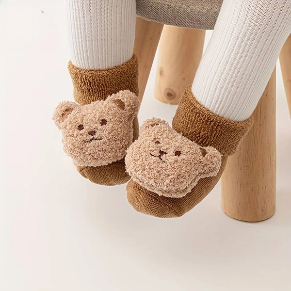 Chaussettes pour Bébé en Coton Avec L’Adhérence D’Un Ours Mignon