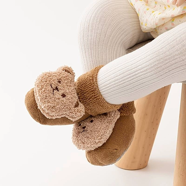 Chaussettes pour Bébé en Coton Avec L’Adhérence D’Un Ours Mignon – Image 2