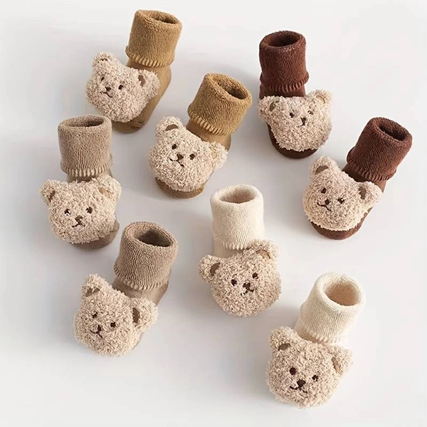 Chaussettes pour Bébé en Coton Avec L’Adhérence D’Un Ours Mignon – Image 4