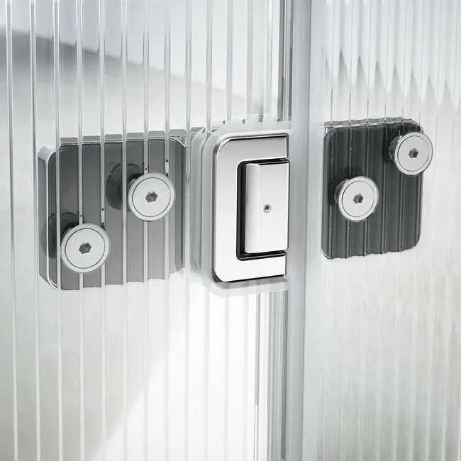 Paroi de douche à l'italienne verre rainuré, l.100+40 cm, Ep.8 mm chromé – Image 7