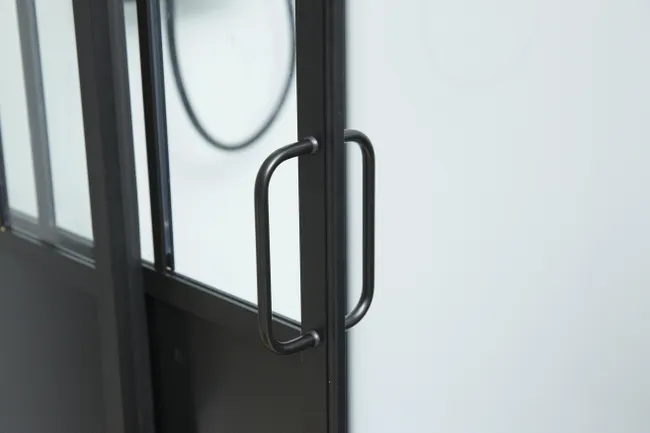 Cabine de douche d'angle industrielle L.120 x l.90 cm noir – Image 8